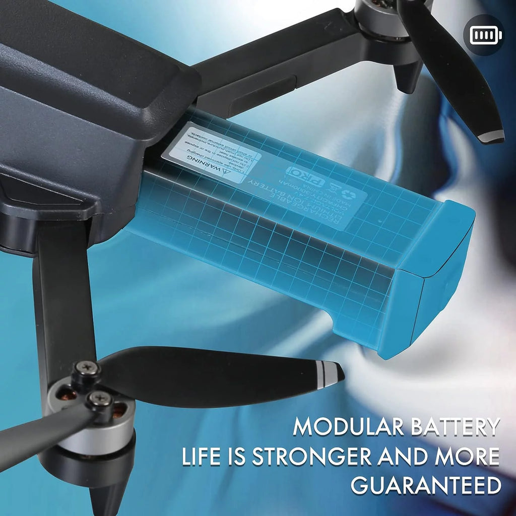 Imponerande 4K Kameradrönare med 5G WiFi för Vuxna och Nybörjare – 40 Minuters Flygtid, Elegant Svart och Orange Design