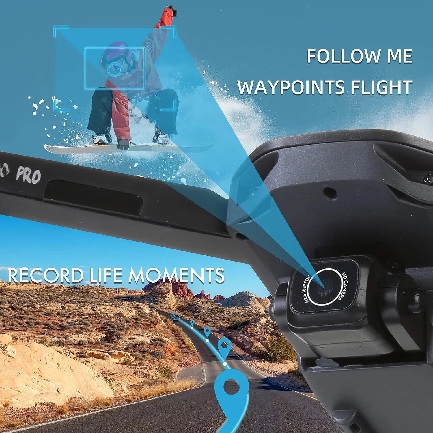 Imponerande 4K Kameradrönare med 5G WiFi för Vuxna och Nybörjare – 40 Minuters Flygtid, Elegant Svart och Orange Design