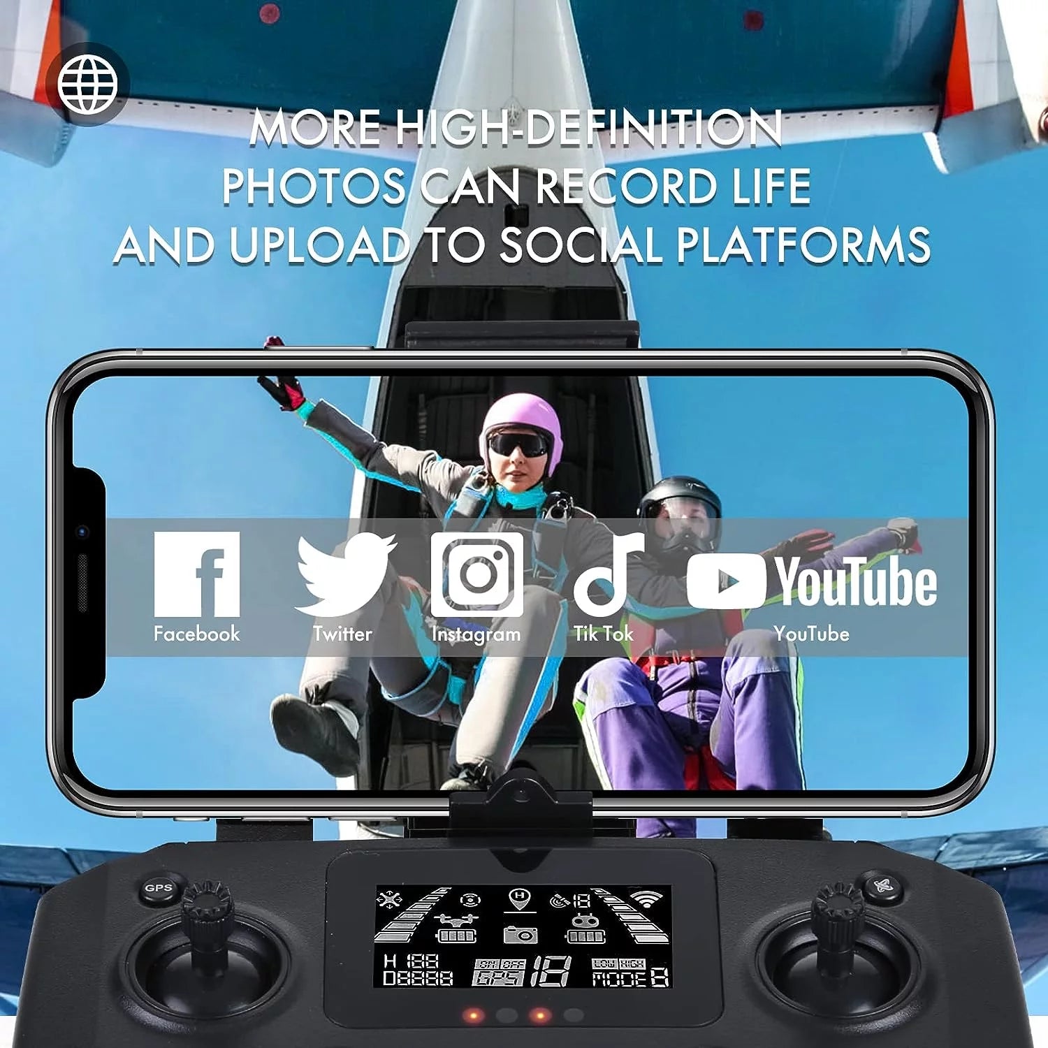 Imponerande 4K Kameradrönare med 5G WiFi för Vuxna och Nybörjare – 40 Minuters Flygtid, Elegant Svart och Orange Design