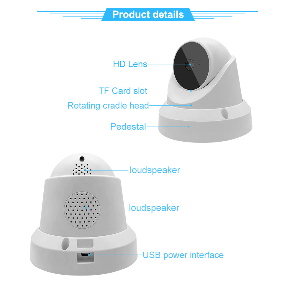 IP WiFi-kamera Babymonitor Hemövervakningskamera